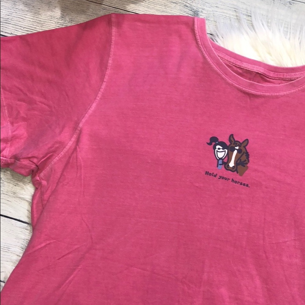 Life is Good Pink Hold Your Horses Graphic Tee - Picture 6 of 7